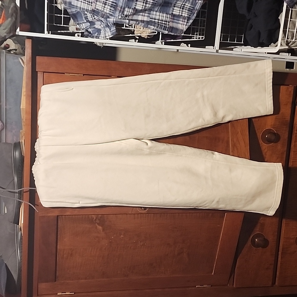 Nwot white/cream wide straight  leg midweight sweat pants